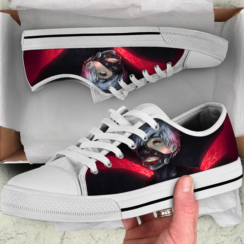 Tokyo Ghoul :Volume 1 Pattern Anime Classic Low Style Casual Sneakers Canvas Fashion Breathable Mens Womens Shoes Lace-up shoe