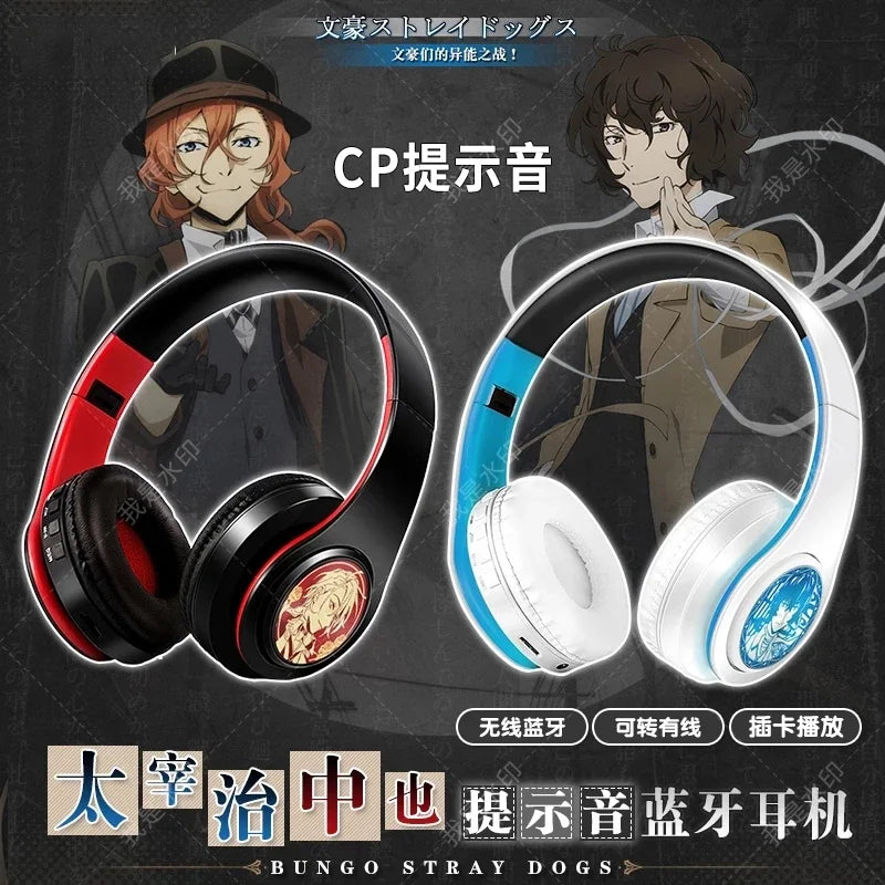 Bungo Stray Dogs: HEADPHONES  game Dazai Osamu cosplay wireless Bluetooth headset Nakahara Chuya comfortable stereo foldable gaming headphone