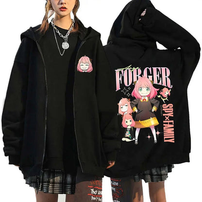 Spy x Family: Anya Forger Printed Zipper Hooded Fashion Women Men Zip Sweatshirt Casual Sport Hoodie Long Sleeve Top