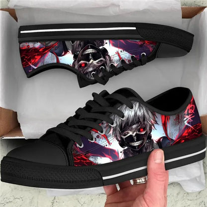 Tokyo Ghoul :Volume 1 Pattern Anime Classic Low Style Casual Sneakers Canvas Fashion Breathable Mens Womens Shoes Lace-up shoe