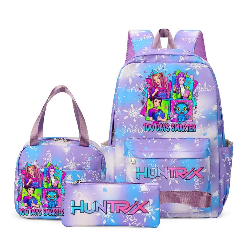 KPop Demon Hunters : Backpack 3pcs set School Bag Lunch Bag Pencil Case Girl Back To School Gift Leisure Mochila Teens Travel Bags