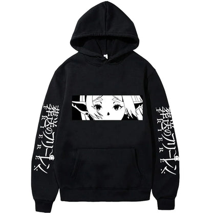Frieren: Beyond Journey's End Women Sweatshirts Frieren Eyes Printed Hoodies Plus Size Long Sleeve Casual Pullovers