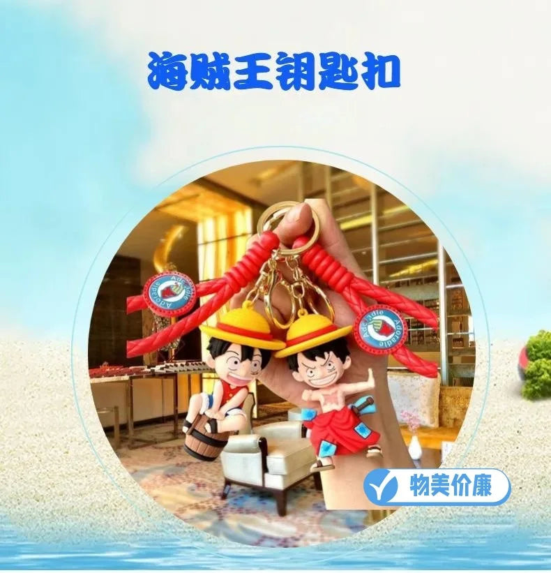 One Piece: Keychain with Cartoon Luffy and Zoro Characters, Ideal for Cosplay Accessories and Gifts