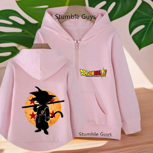 Dragon Ball Z: (KIDS) Zipper Hoodie Clothes Goku Spring Autumn Sweatshirt Children's Tops