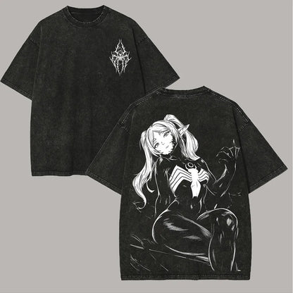 Frieren: Beyond Journey's End -- T-shirt Men's Unisex Clothing Washed Oversized T Shirt High Quality Cotton Tees Tops