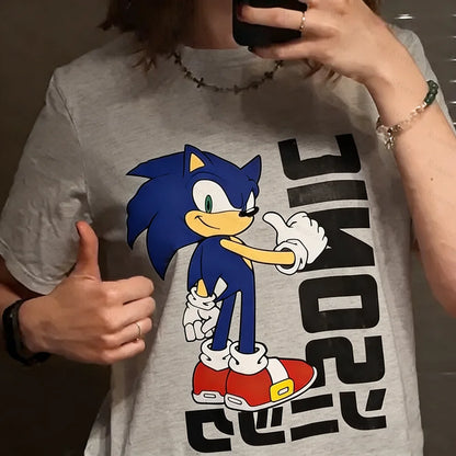 Sonic The Hedgehog: Print T-shirt Men's Shirt Women's Shirt Cotton Casual Short Sleeve O Neck Top Summer Y2K Ginza