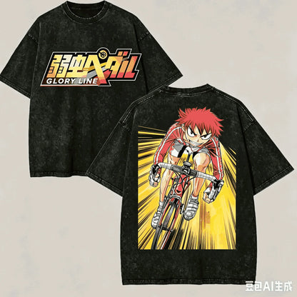 Yowamushi Pedal: Washed T-shirt Anime Lover Harajuku New Model Oversized Vintage Loose Streetwear Classic Unisex high quality tee