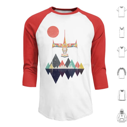 Cowboy Bebop: Swordfish Sunset Hoodie cotton Long Sleeve Sunset Geometric Space Mountains Swordfish Spike Colorful