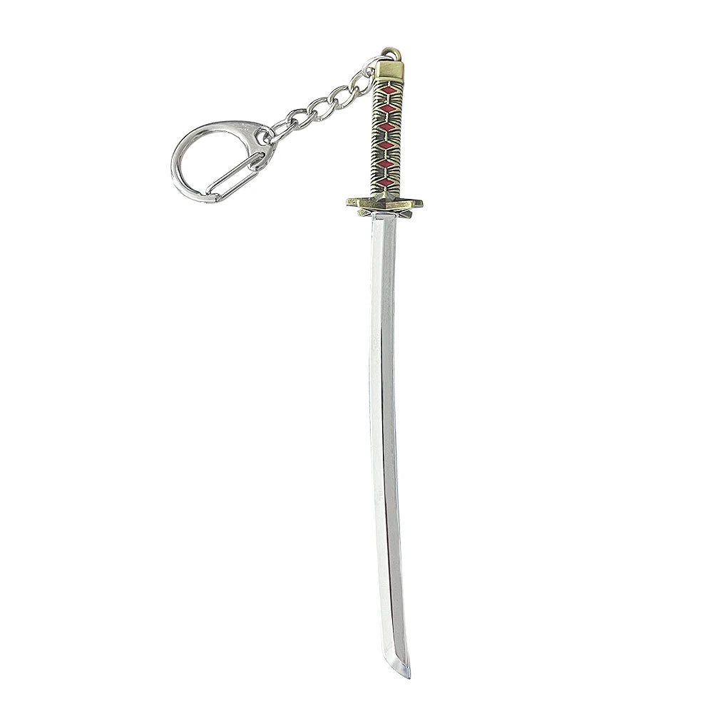 BLEACH: Thousand-Year Blood War Keychain Kurosaki Ichigo Zangetsu Double Blade Weapon Pendant Key Chain for Men Car Keyring Gift