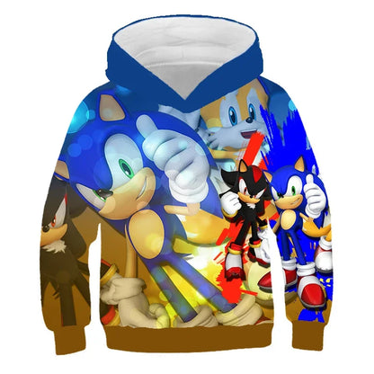 Sonic The Hedgehog: Children's Clothes Fashion Sonic Hoodie For Kids Boys Girls Children Autumn Long Sleeve Printed Anime Sweatshirts Cool Tops Tees