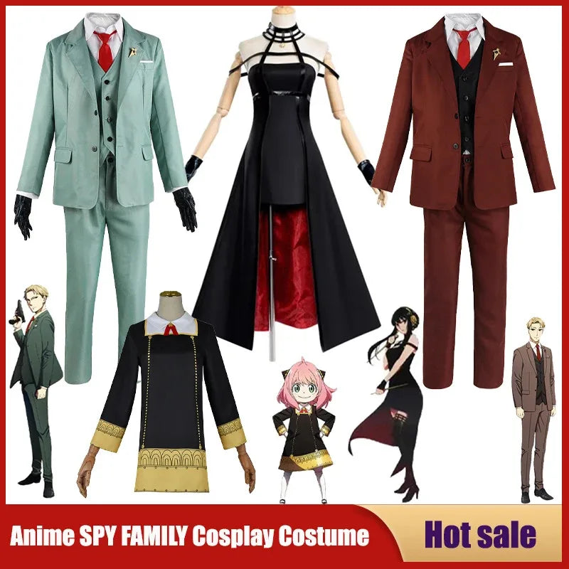 Spy X Family : ADULT DY20Anime Cosplay Costume Yor Forger Sexy Dress Loid Forger Light Green Suit Anya Kawaii Outfit Carnival Party Wig