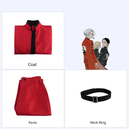 Tokyo Revengers: Tanjiku Cosplay Costume Red Yokohama Izana Kurokawa Ran Haitani Sanzu Gang Uniform Coat Cloak Hoodie