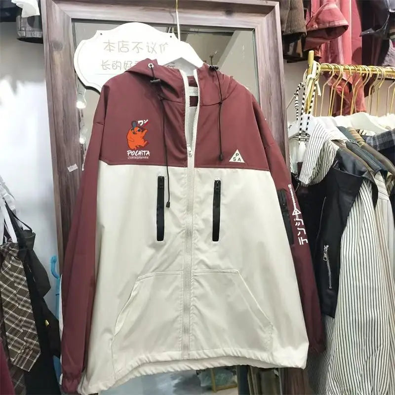 Chainsaw Man: Long Sleeve Jacket Unisex Coat Hoodie Zipper Fashion Cool Hooded Sweatshirt Top Cosplay Costume