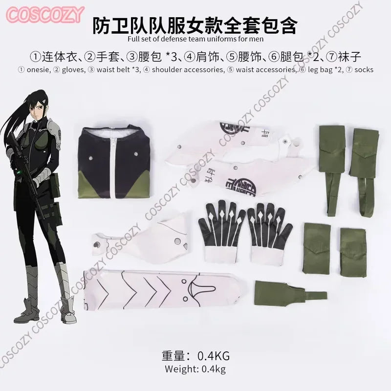 Kaiju No. 8 Kafka Hibino Mina Ashiro Cosplay Costume Wig Jumpsuit Uniform Bag Gloves Monster Sweeper Birthday Suit Props