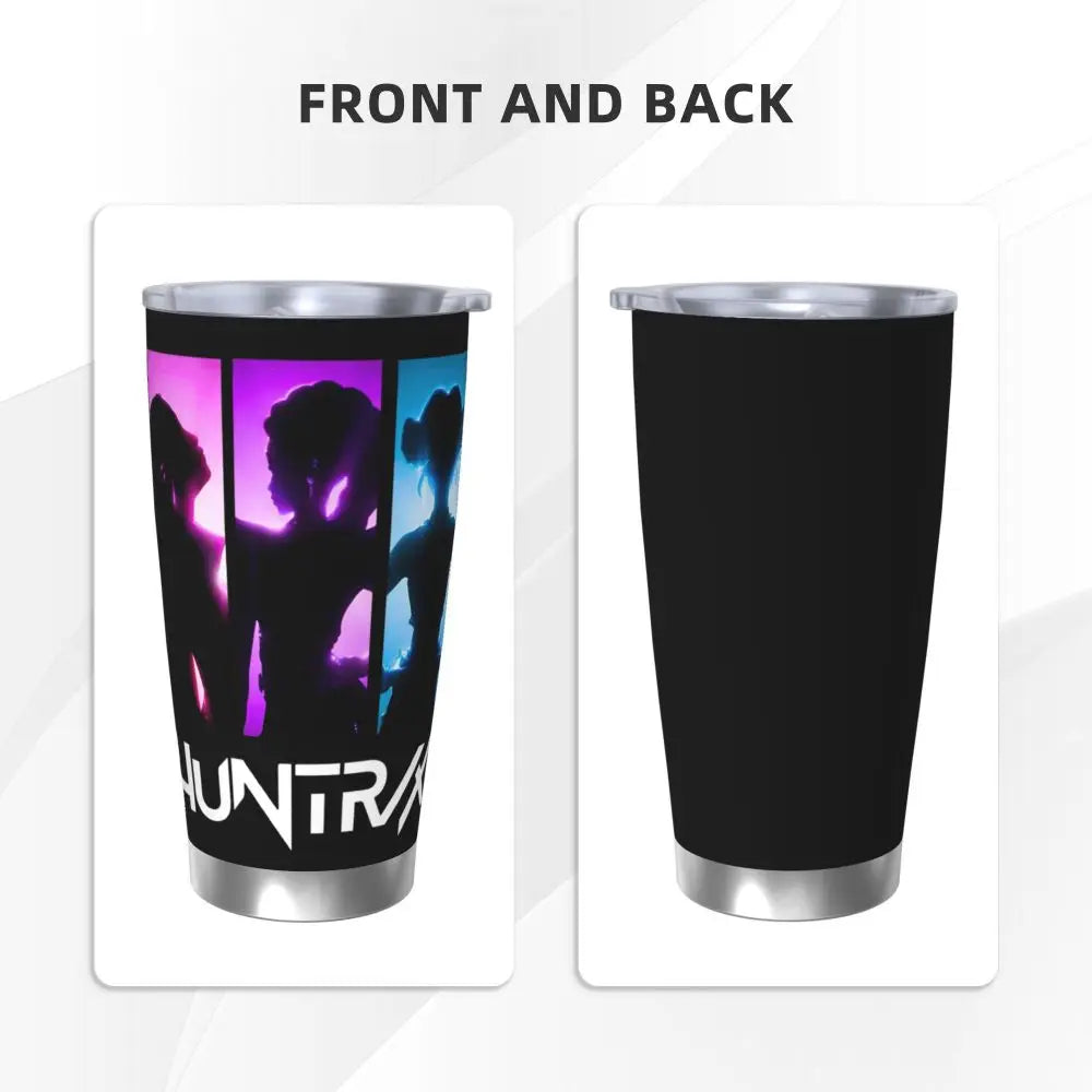 KPop Demon Hunters - Derpy  Insulated Tumbler with Lid Vacuum Thermal Mug Outdoor Travel Car Bottle Cup, 20oz