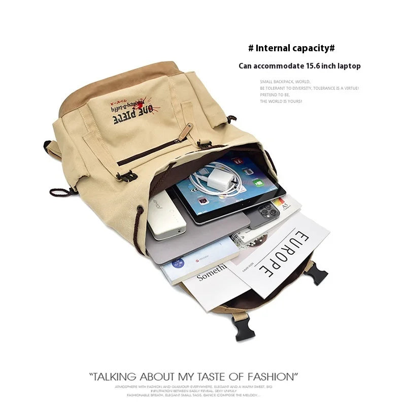 One Piece: Backpack Animation Surrounding Canvas  High-Capacity Fashion Bag Gifts
