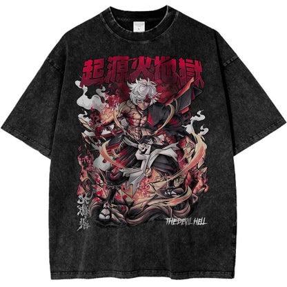 Hell's Paradise: Gabimaru  Vintage Anime T-Shirt Mens Casual Shirt Men's 2026 Summer Fashion Oversize Street Harajuku Y2K Clothing