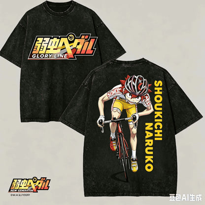 Yowamushi Pedal: Washed T-shirt Anime Lover Harajuku New Model Oversized Vintage Loose Streetwear Classic Unisex high quality tee