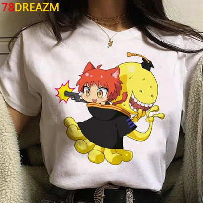 Assassination Classroom: Tshirt Clothes Women Couple  White T Shirt Casual Harajuku Kawaii Summer Top Tshirt White T Shirt