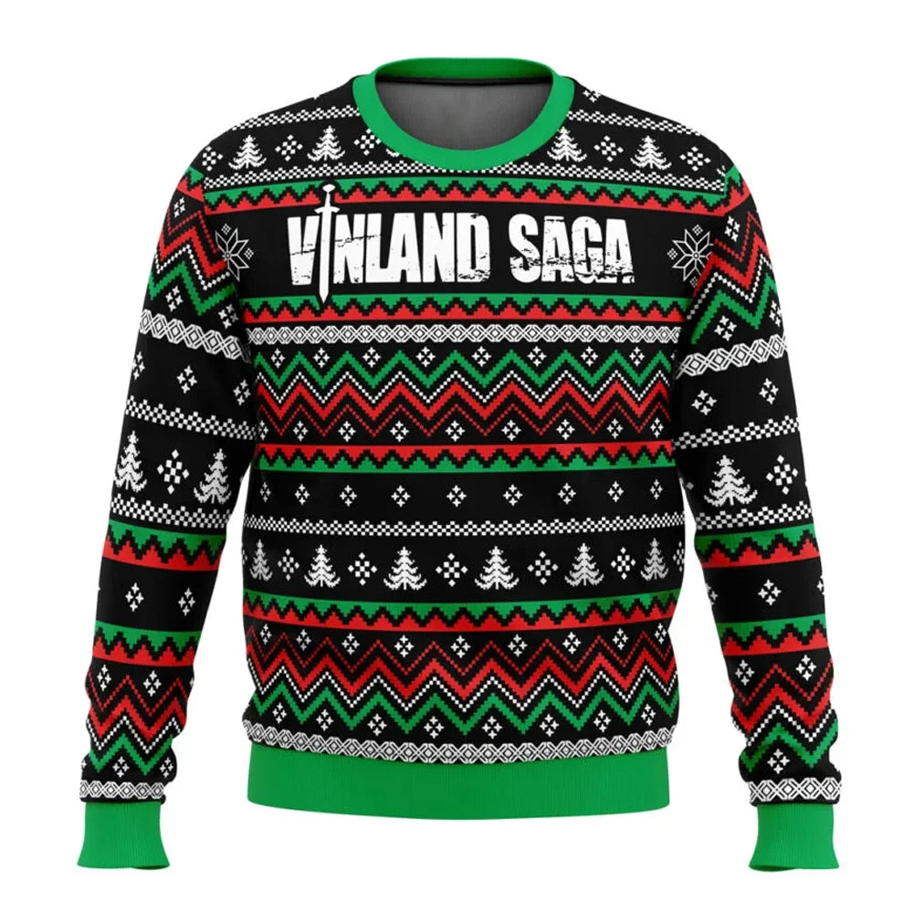 Vinland Saga: Pull de Noël unisexe See You In Valhalla , Sweat à capuche Anime, Sweat-shirt pour couple, Y-Cartoon, Mode masculine