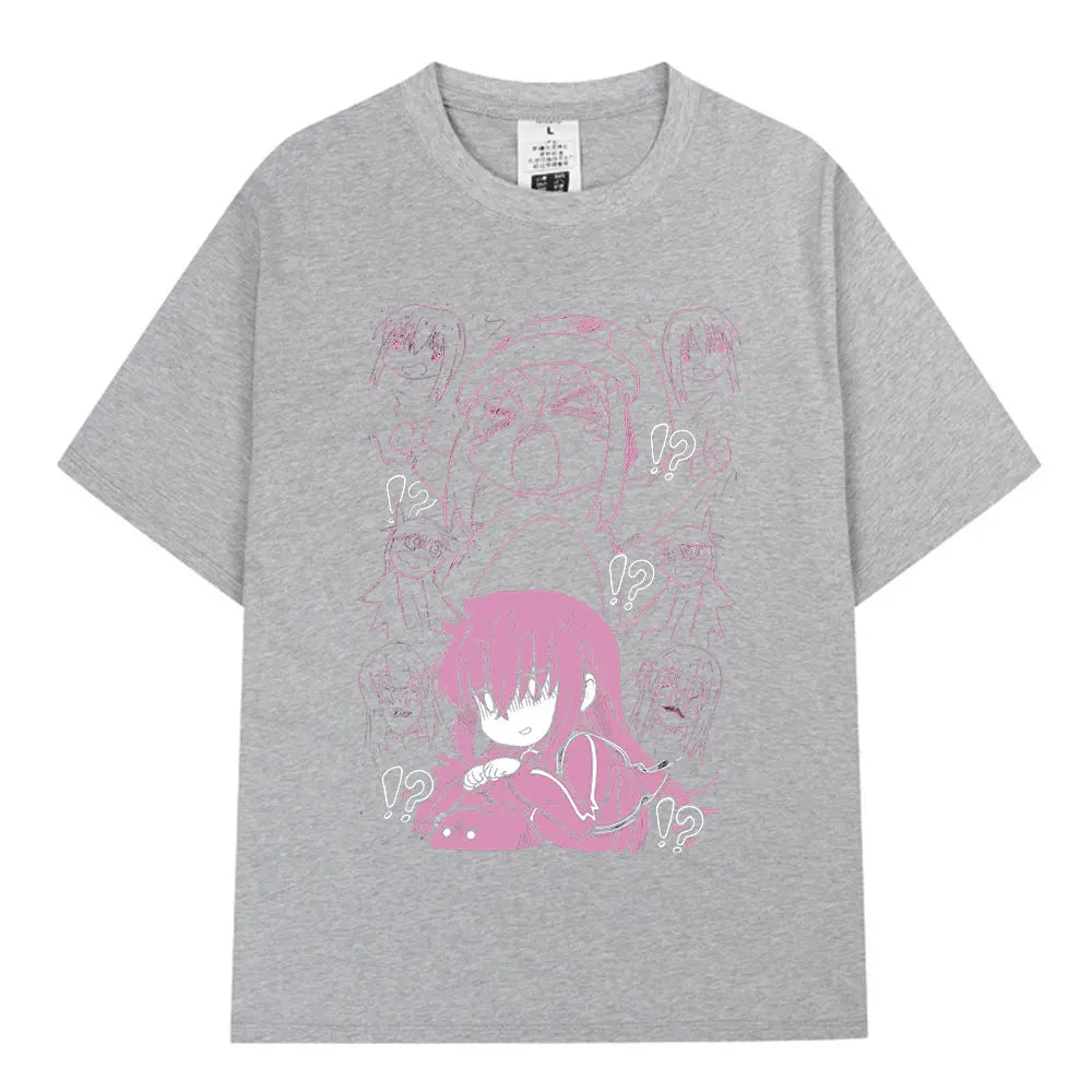 Bocchi The Rock: T-shirt Anime Gotoh Hitori Graphic T-shirts Men Women Summer Oversized Cotton T Shirts Streetwear