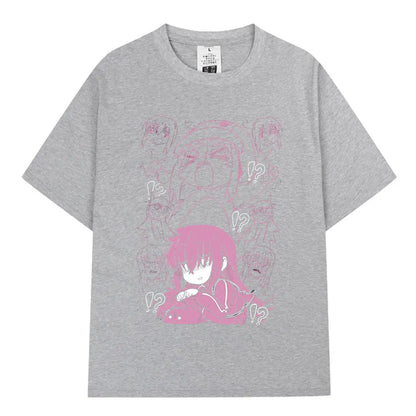 Bocchi The Rock: T-shirt Anime Gotoh Hitori Graphic T-shirts Men Women Summer Oversized Cotton T Shirts Streetwear