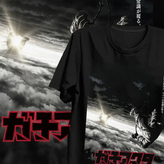 Gachiakuta: Loose Oversized Y2k Short Sleeve Anime T-Shirt Male Clothing Casual Heavy Cotton Top Tee