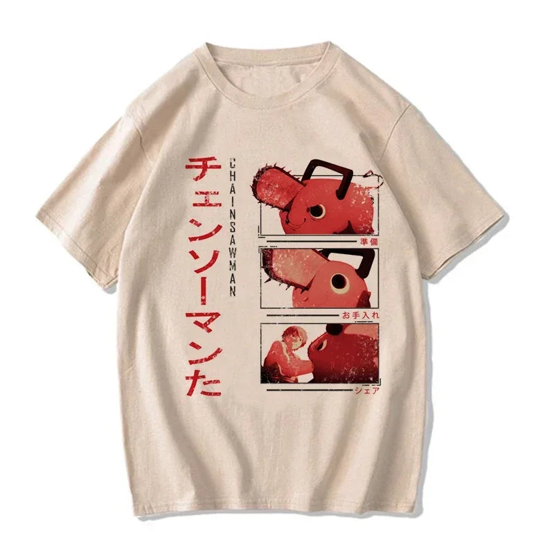 Chainsaw Man:  T Shirt Cartoon Pochita T-shirt Makima Harajuku Graphic Tees Clothing Tops Tshirt Manga