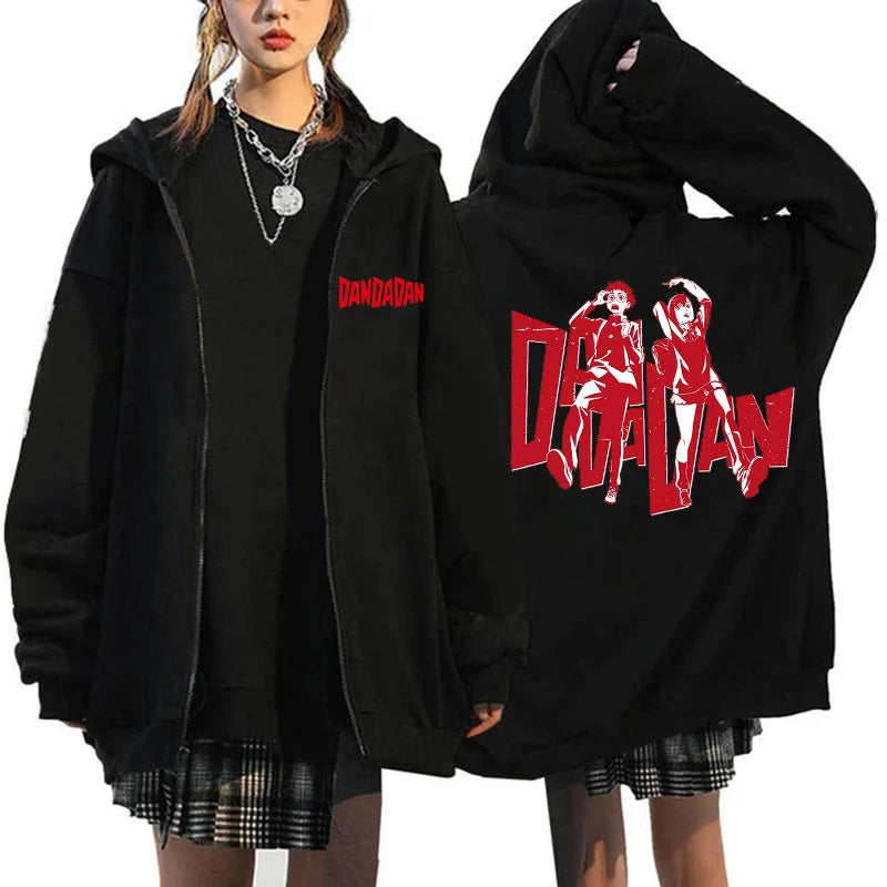 Dandadan: Okarun Zip Up Hoodies Style Youthful Manga Anime Printed Sweatshirt Design Designer Female Hoodie Zipper Funny
