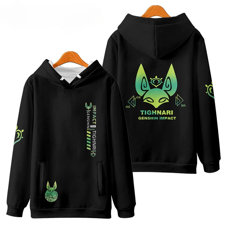 Genshin Impact: Tighnari Funny Hoodie Hip Hop Graphic Sweatshirts Poleron Hombre Unisex Streetwear Harajuku Tracksuit