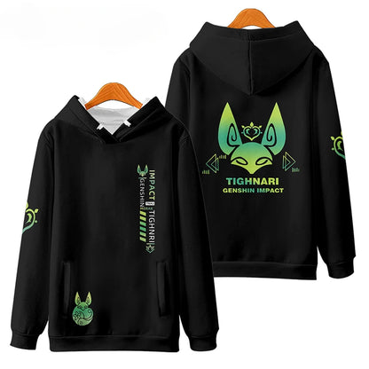 Genshin Impact: Tighnari Funny Hoodie Hip Hop Graphic Sweatshirts Poleron Hombre Unisex Streetwear Harajuku Tracksuit