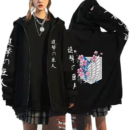 Attack On Titan: Anime Zipper Hoodie Sports Coat Sportswear Role Playing Women Sportswear Autumn Hoodie Fashionable Hoodie Rtable Womens Clothing