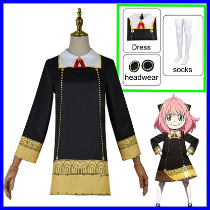 Spy X Family : CHILD DY20Anime Cosplay Costume Yor Forger Sexy Dress Loid Forger Light Green Suit Anya Kawaii Outfit Carnival Party Wig