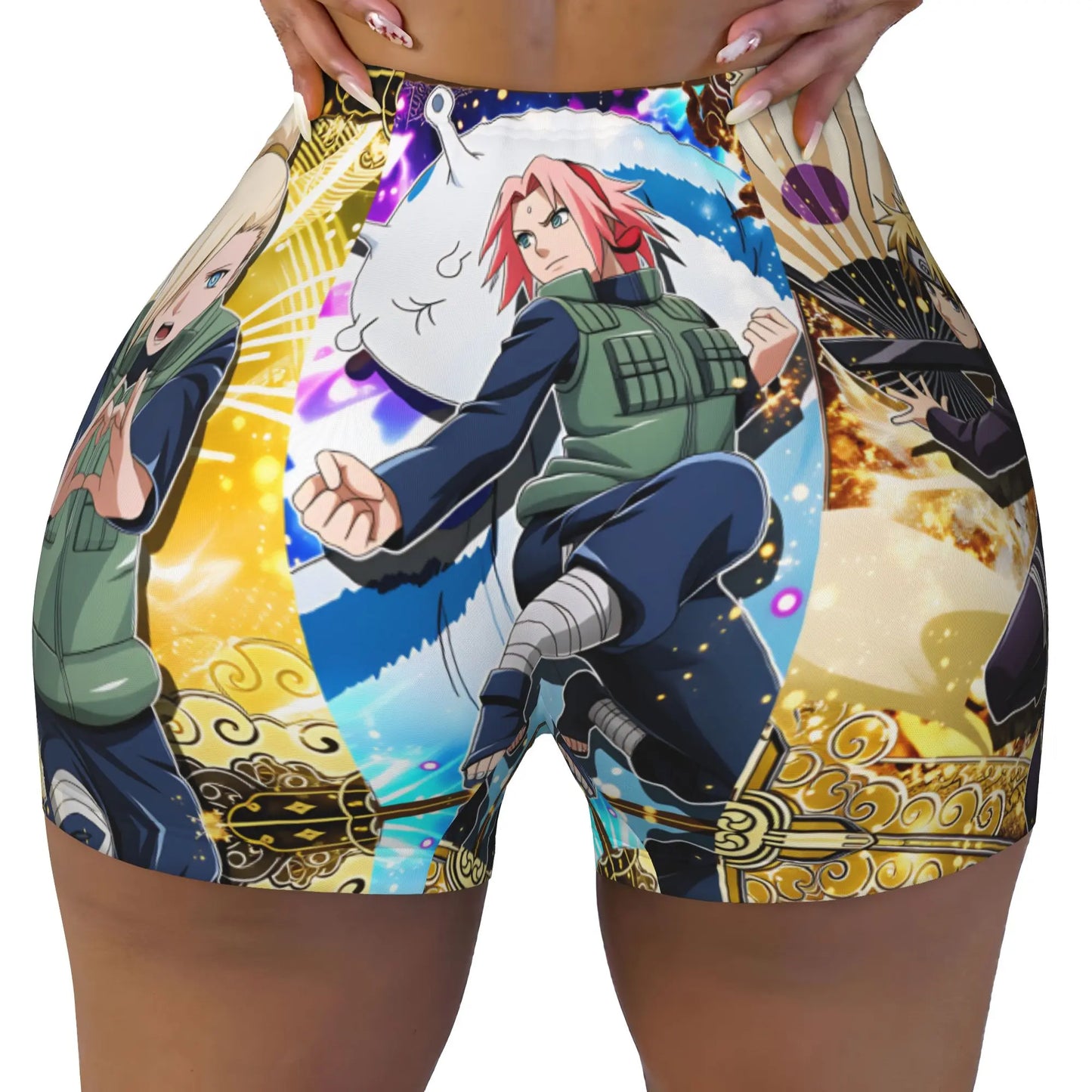 Naruto: Sakura Haruno  Hinata Hyuga Workout Biker Running Shorts Women Kushina Uzumaki Gym Yoga Shorts