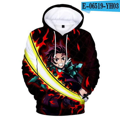 Demon Slayer: Kimetsu No Yaiba Hoodies Sweatshirts Black White Checkered Pattern Full Hoodies Casual