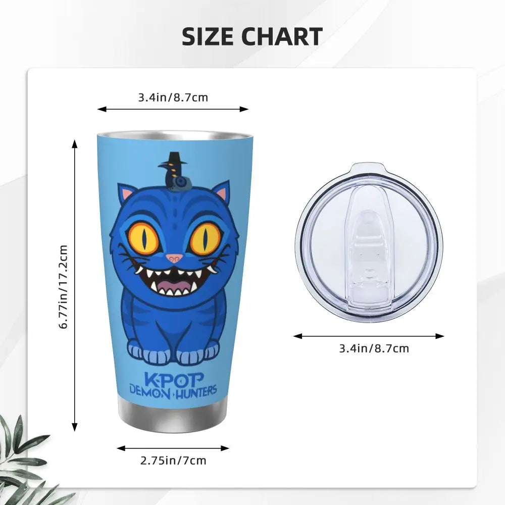 KPop Demon Hunters - Derpy  Insulated Tumbler with Lid Vacuum Thermal Mug Outdoor Travel Car Bottle Cup, 20oz
