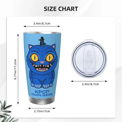 KPop Demon Hunters - Derpy  Insulated Tumbler with Lid Vacuum Thermal Mug Outdoor Travel Car Bottle Cup, 20oz