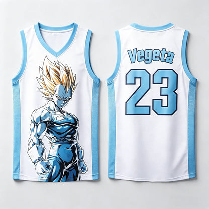 Dragon Ball: Vegeta Super Saiyan #23 Basketball Jersey Tank Top Anime Print Breathable Sportswear Unisex Streetwear for Fans Kids