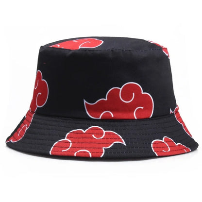 Naruto: Akatsuki Fisherman's Hat Men Women Red Cloud Bucket Hat Summer Breathable Hat Sun Protection Hat Beach Party Gift