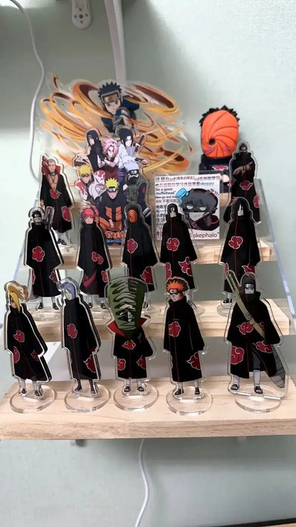 Naruto: 8CM 12pcs  Figure Akatsuki Acrylic Stand Mini Uchiha Itachi Statue Nagato Action Figure Deidara Doll Desk Ornaments Toys