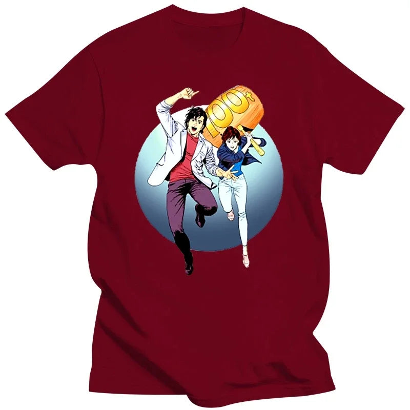 City Hunter: Funny Novelty Casual T-shirt Pop Style Skate Unisex Men men Top Tee Ryo Saeba Is A Lascivious  T Shirt