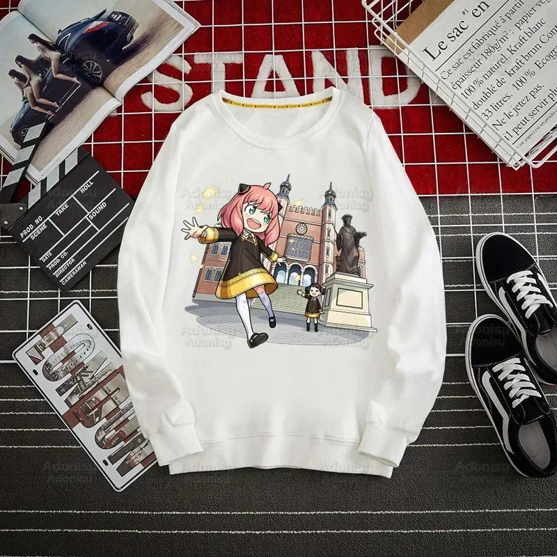 Spy Family Hoodie: Spy X Family Yor Forger Sweatshirts Loid Forger Bond Pullover Harajuku Anya Smug Casual Clothes