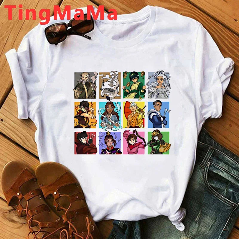 Avatar The Last Airbender: T Shirt Women Kawaii Anime Appa Tshirt Funny Cartoon Avatar Graphic Tees Fashion Unisex T-shirt