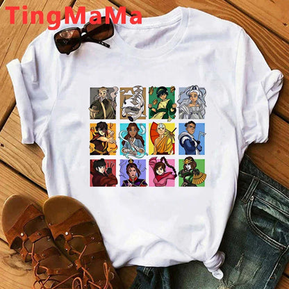 Avatar The Last Airbender: T Shirt Women Kawaii Anime Appa Tshirt Funny Cartoon Avatar Graphic Tees Fashion Unisex T-shirt
