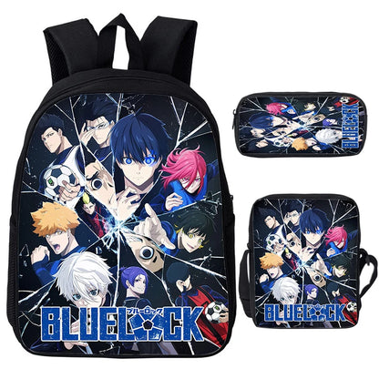 Blue Lock: Isagi Yoichi Backpack Shoulder Bag Pencil Case 3Pcs Set Waterproof Boys Girls Students School Bags Child Bookbag