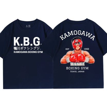 Hajime No Ippo: Kamogawa Boxing T-Shirt Makunouchi Takamura KGB Graphic Harajuku Streetwear