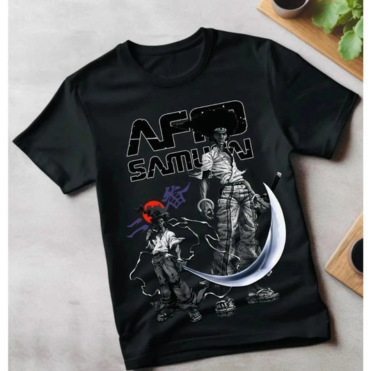 Afro Samurai :Graphic T-shirt Vintage Gothic Hip-Hop Ninja Unisex Oversized Crew Neck Cotton Short Sleeve Tee Tops Hot Sale