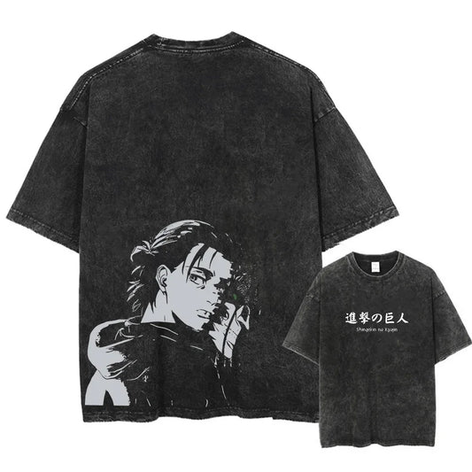 Attack on Titan: Cotton High Quality Tshirt Comic Japanese Anime Men Top Japanese Y2k Streetwear Man Clothes