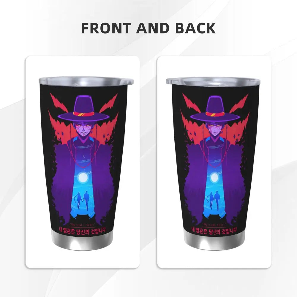 KPop Demon Hunters - Derpy  Insulated Tumbler with Lid Vacuum Thermal Mug Outdoor Travel Car Bottle Cup, 20oz