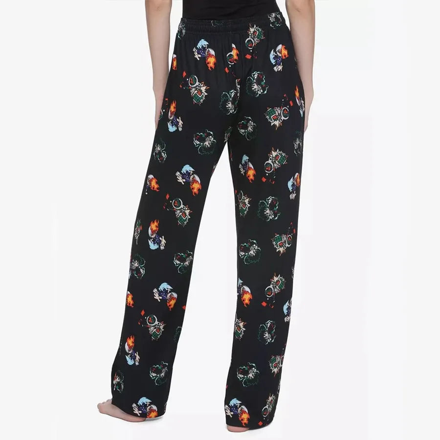My Hero Academia: Chibi Characters Anime Allover Print Adult Kids Lounge Pajama Pants Summer Quick-dry Soft Lightweight